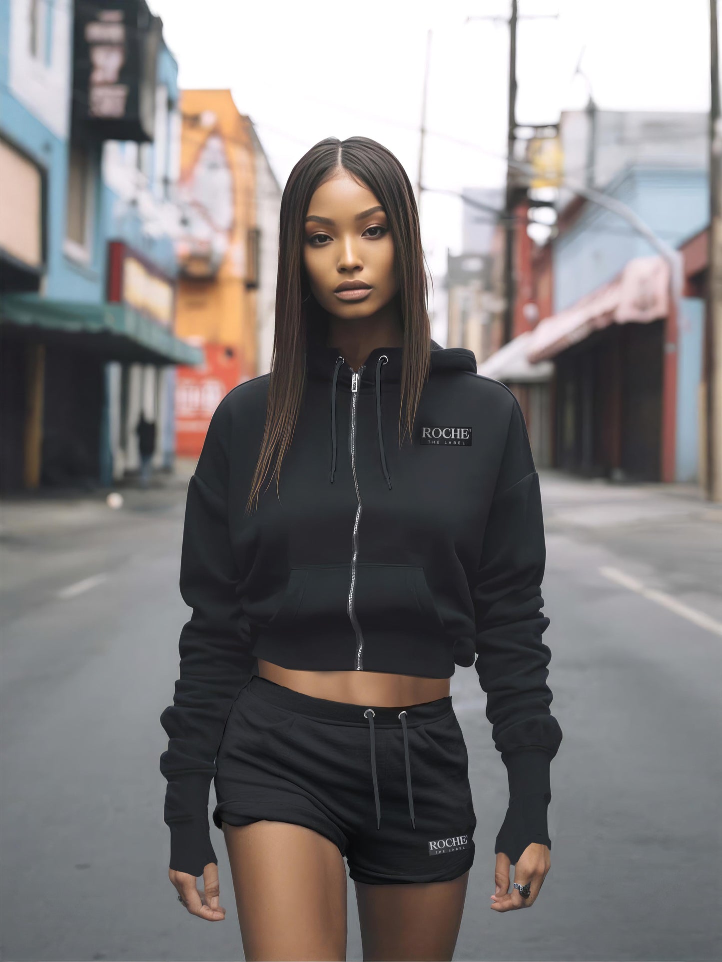 Trinity Zip crop hoodie Women 3 Colors